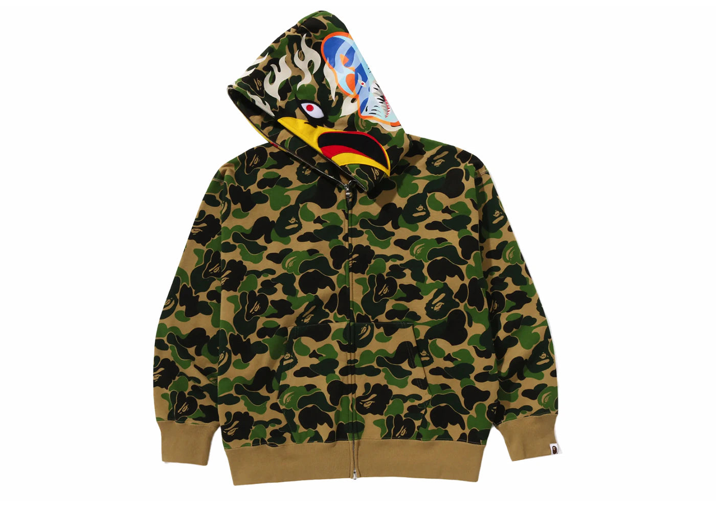 BAPE x READYMADE ABC Camo Eagle Relaxed Fit Full Zip Hoodie Green - vue secondaire B