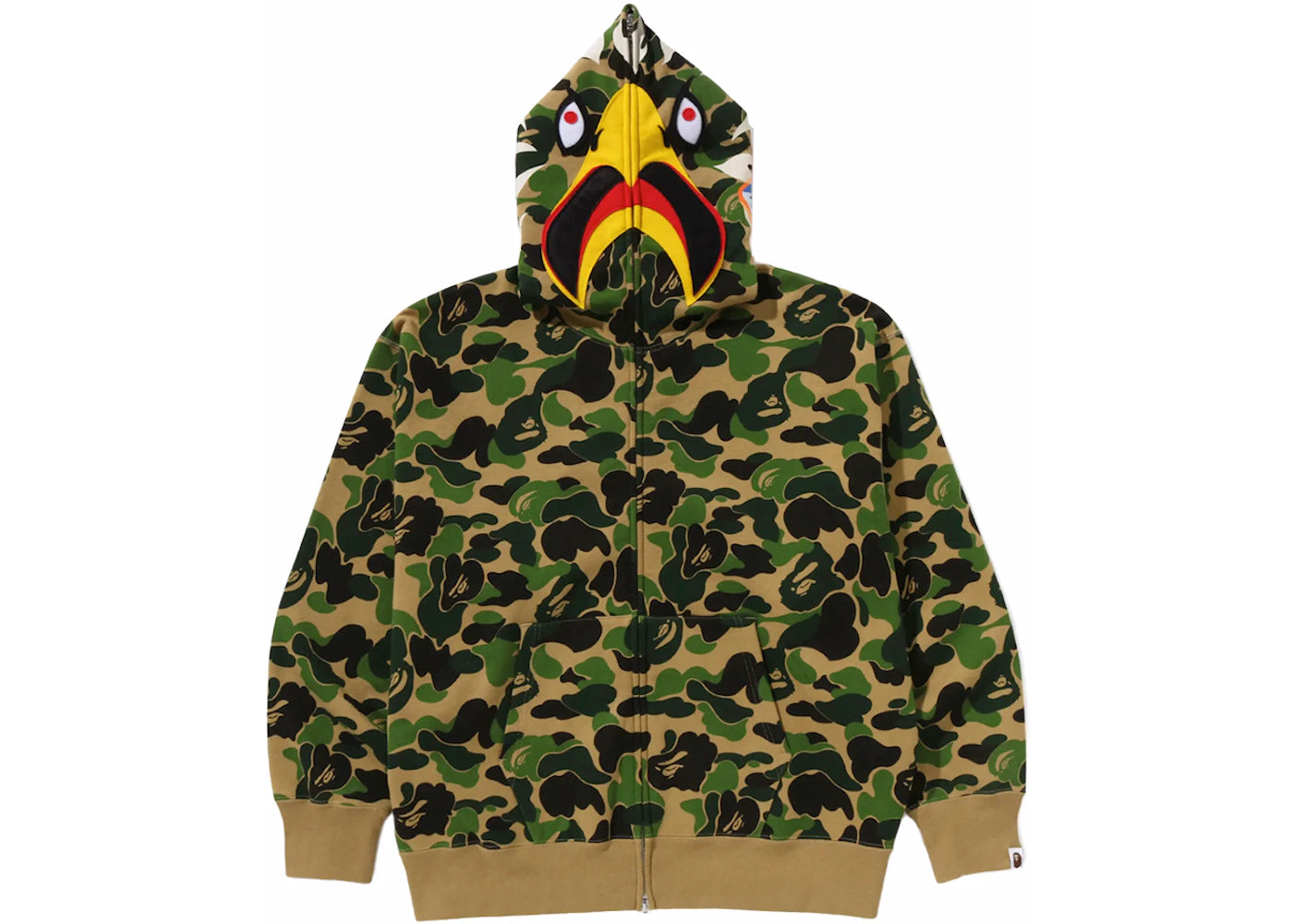 BAPE x READYMADE ABC Camo Eagle Relaxed Fit Full Zip Hoodie Green - vue secondaire A