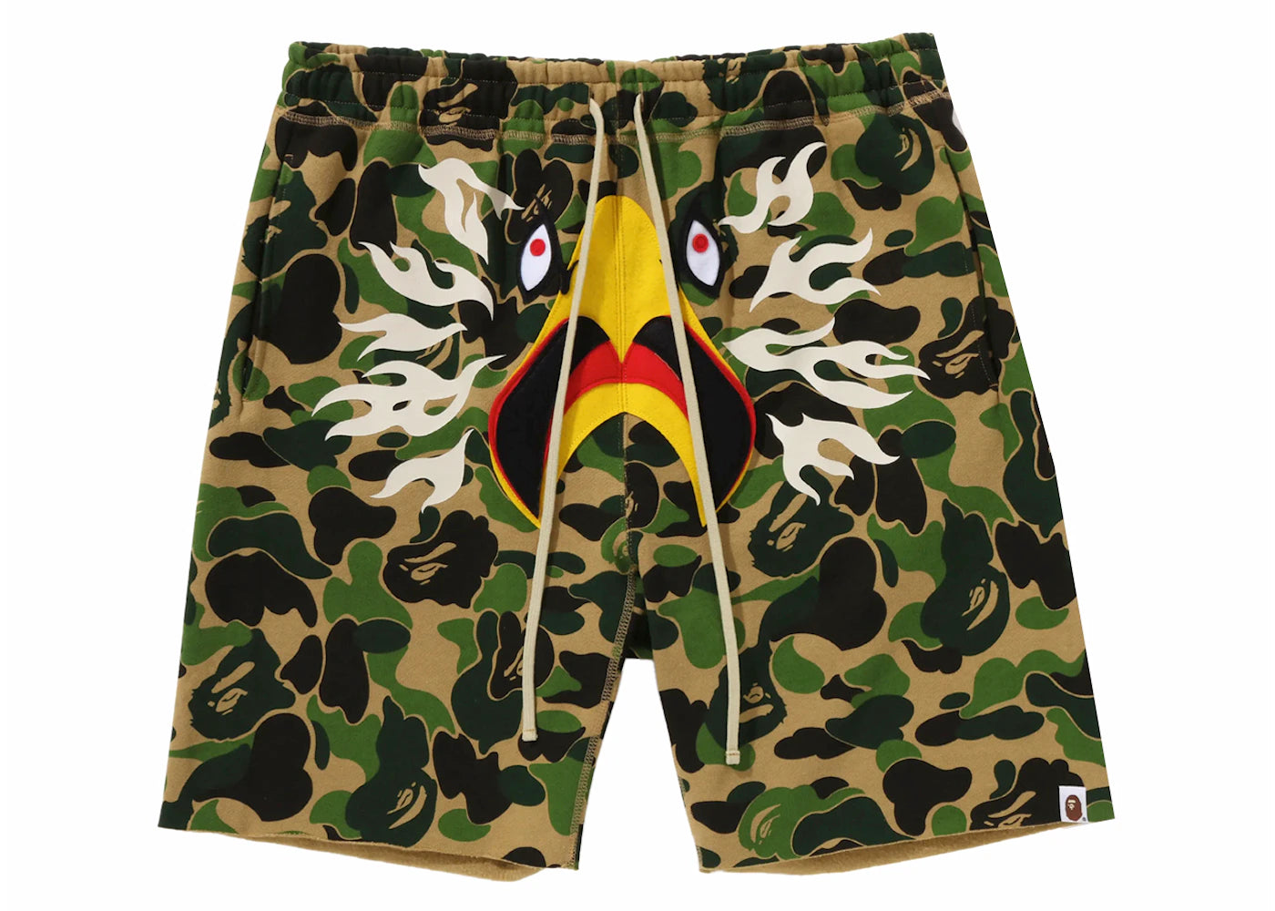 BAPE x READYMADE ABC Camo Eagle Wide Sweat Shorts Green - vue secondaire A