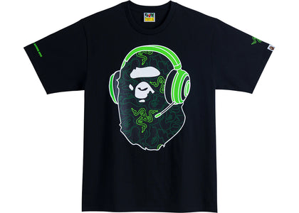 BAPE x Razer NEon Camo Ape Head Tee Black Green - product view 2