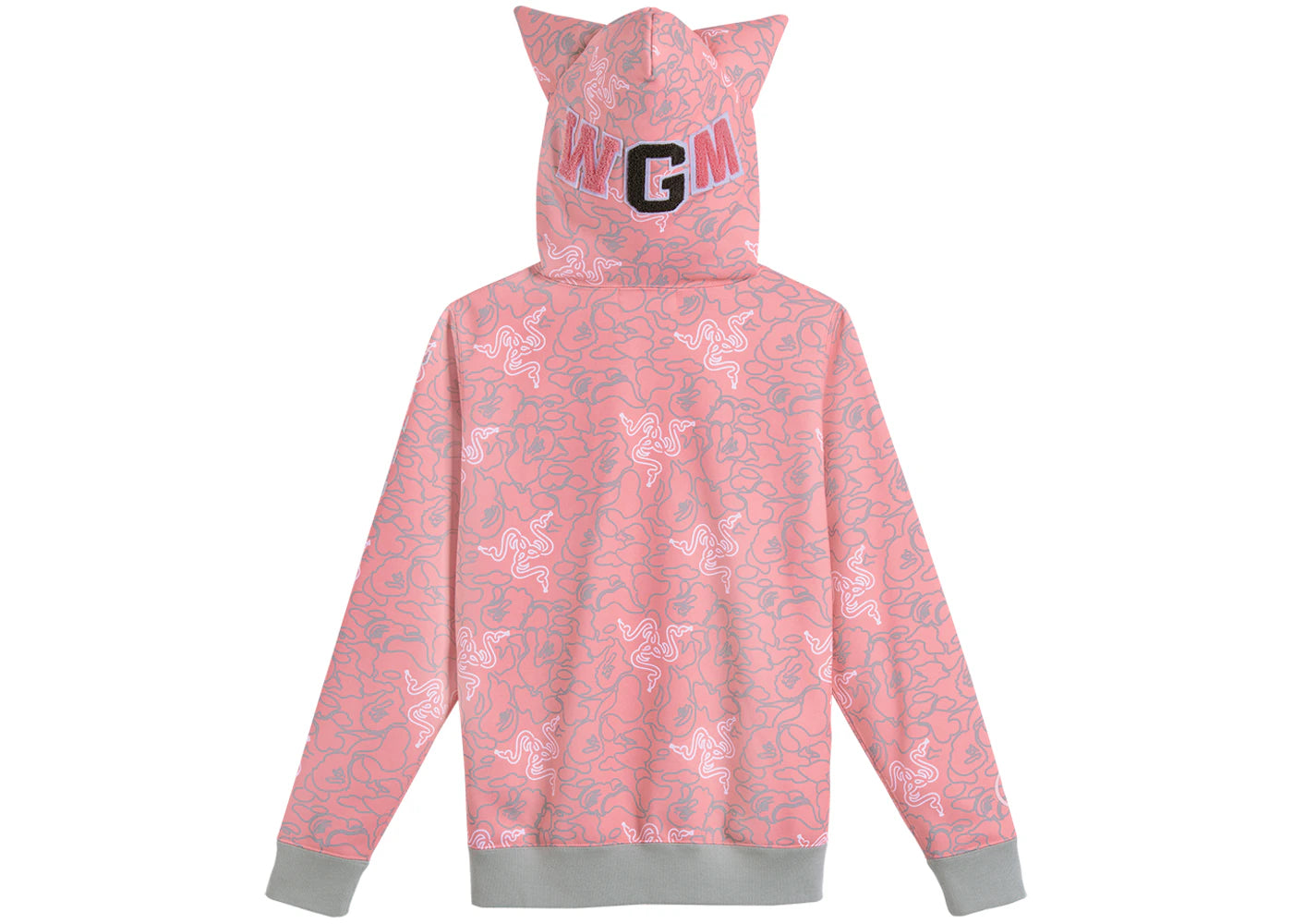 BAPE x Razer Neon Camo Shark Full Zip Hoodie Pink - vue secondaire B