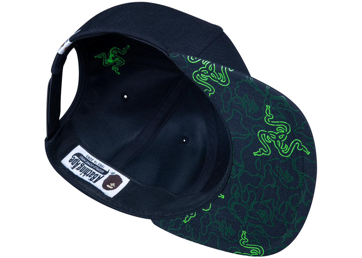BAPE x Razer Snapback Cap Black Green - vue secondaire B