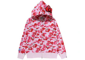 BAPE x Sanrio Characters Hello Kitty Camo Full Zip Hoodie (Ladies) Pink