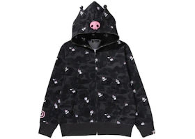 BAPE x Sanrio Characters Kuromi Camo Full Zip Hoodie (Ladies) Black