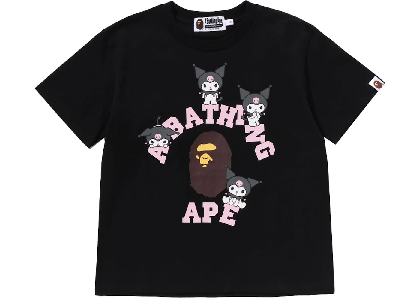 BAPE x Sanrio Characters Kuromi College Mini Tee (Ladies) Black - vue secondaire A