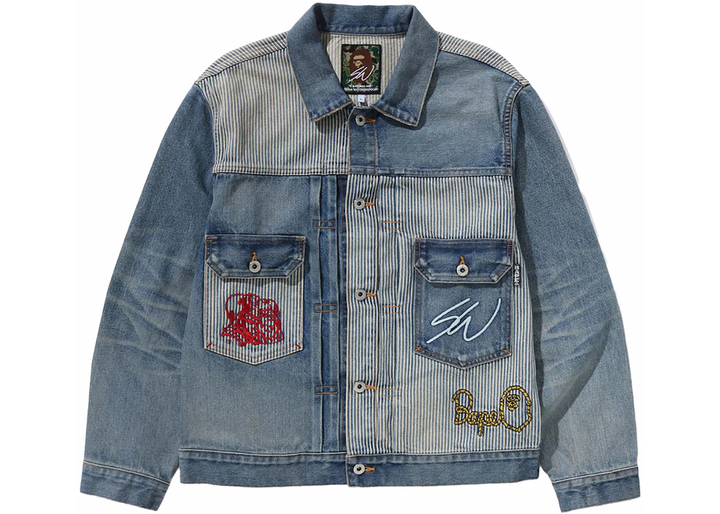 BAPE x Sean Wotherspoon Embroidery Denim Jacket Indigo - vue secondaire A