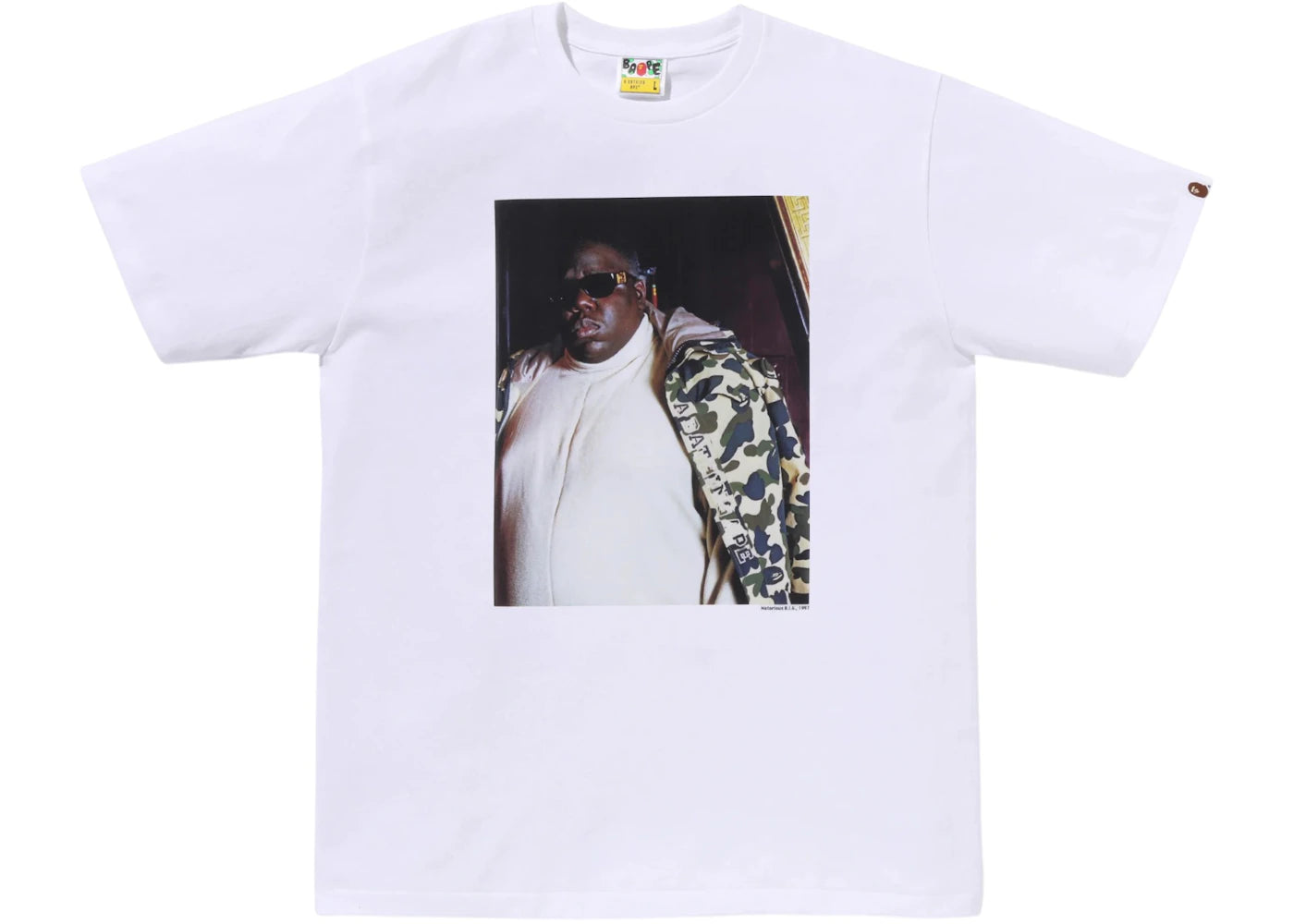 BAPE x Shawn Mortensen Biggie Final Filming Photo Tee White - vue 360