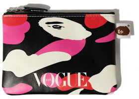 BAPE x VOGUE ABC Camo Leather Pouch Black Pink White - vue 360