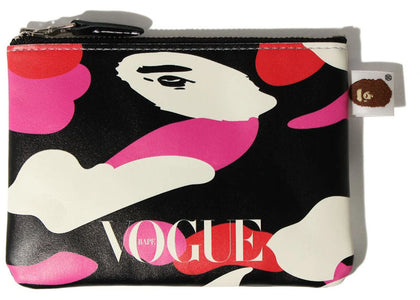BAPE x VOGUE ABC Camo Leather Pouch Black Pink White - product view 2