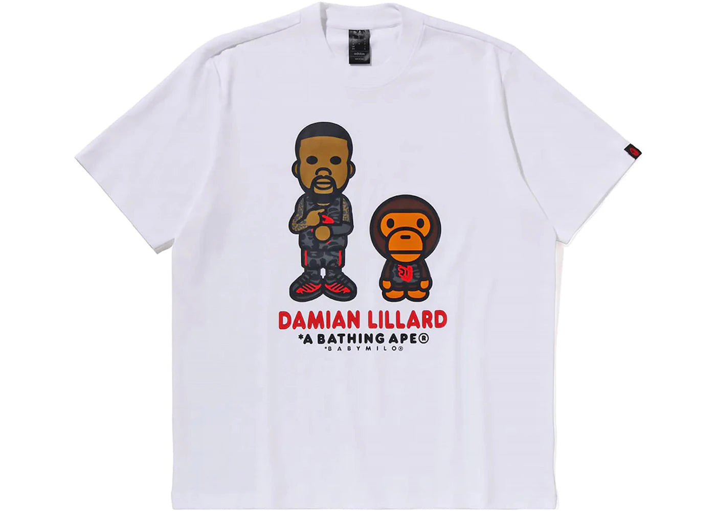 BAPE x adidas Dame Baby Milo Tee (Asia Sizing) White - vue secondaire A