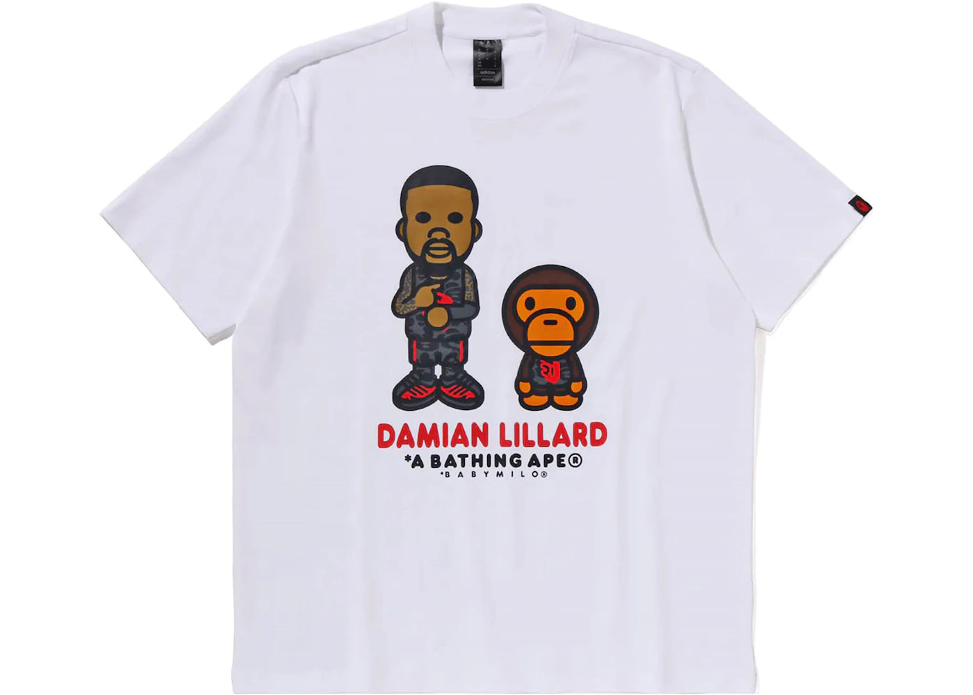 BAPE x adidas Dame Baby Milo Tee White - vue secondaire A