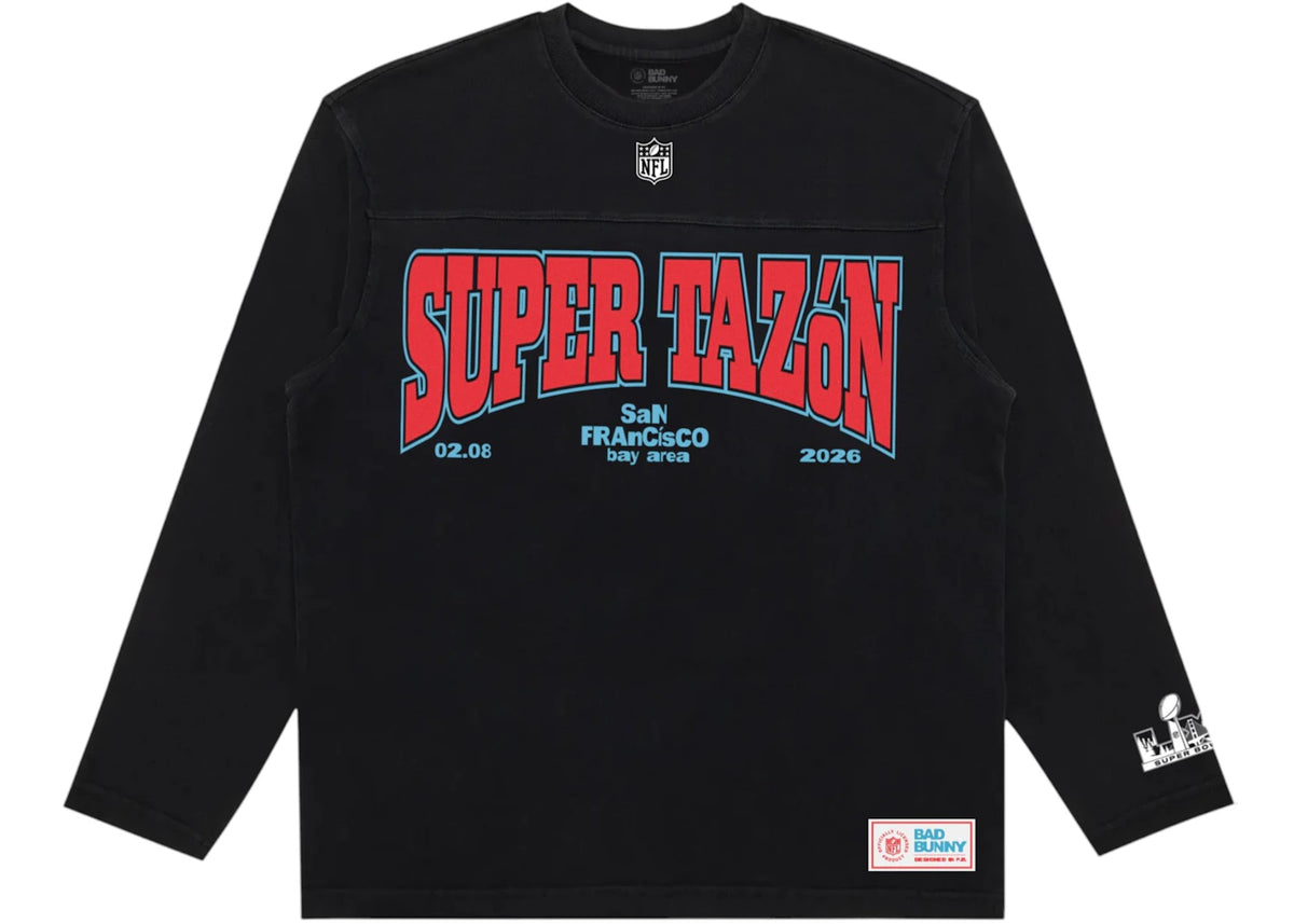 Bad Bunny x Super Tazon NFL L/S T-shirt Black - vue secondaire A
