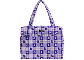 Baggu x Sandy Liang Cloud Carry-On Market Plaid Blue - vue 360