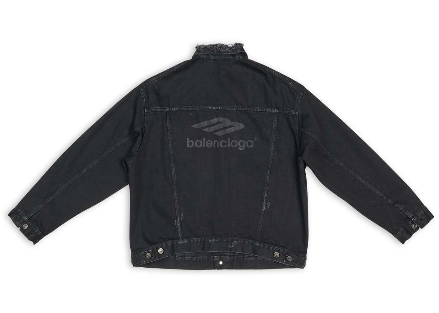 Balenciaga 3B Sports Icon Large Fit Jacket Black - vue secondaire B