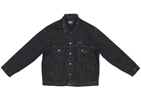 Balenciaga 3B Sports Icon Large Fit Japanese Denim Jacket Black/Black Logo