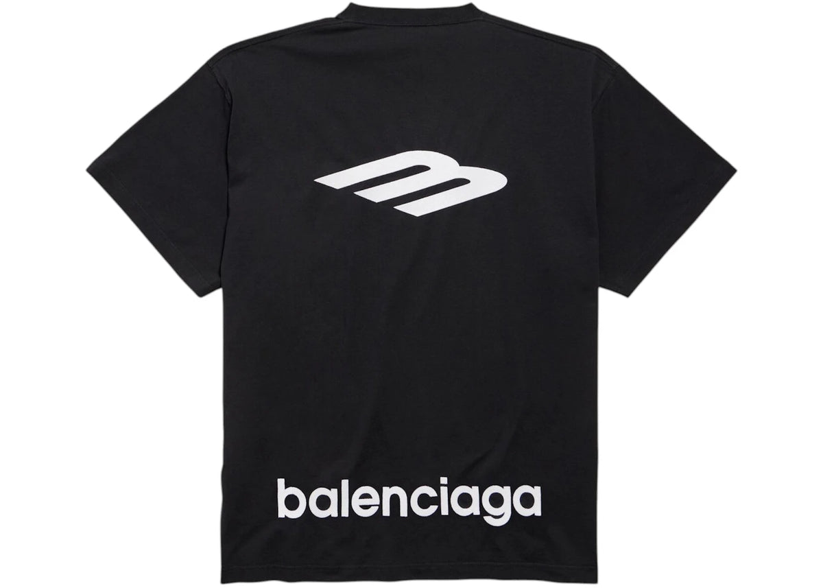 Balenciaga 3B Sports Icon Oversized T-Shirt Black/White - vue secondaire B