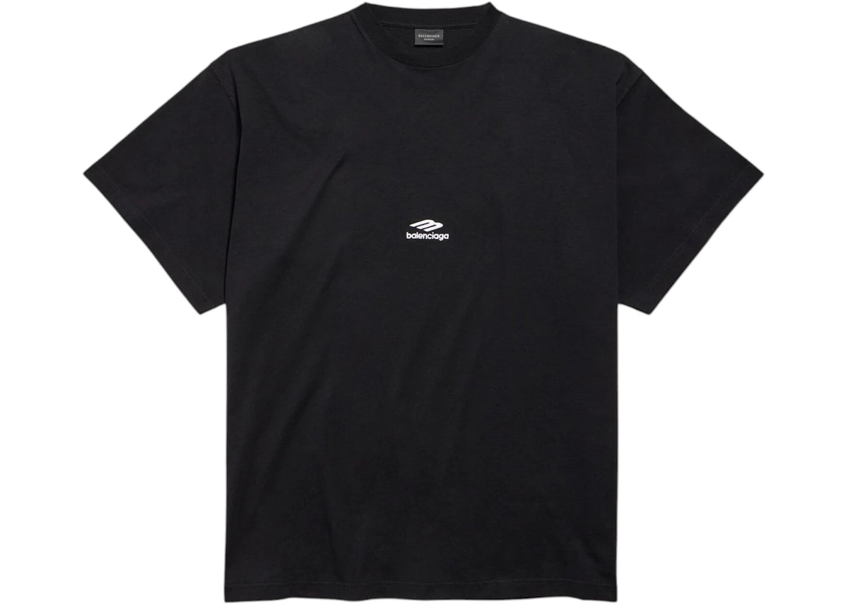 Balenciaga 3B Sports Icon Oversized T-Shirt Black/White - vue secondaire A