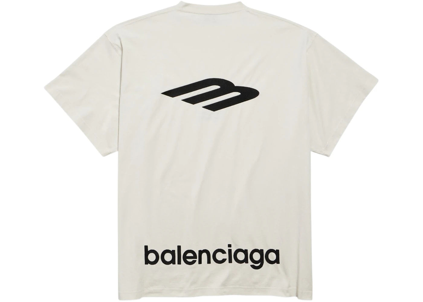Balenciaga 3B Sports Icon Oversized T-Shirt Chalky White/Black - vue secondaire B