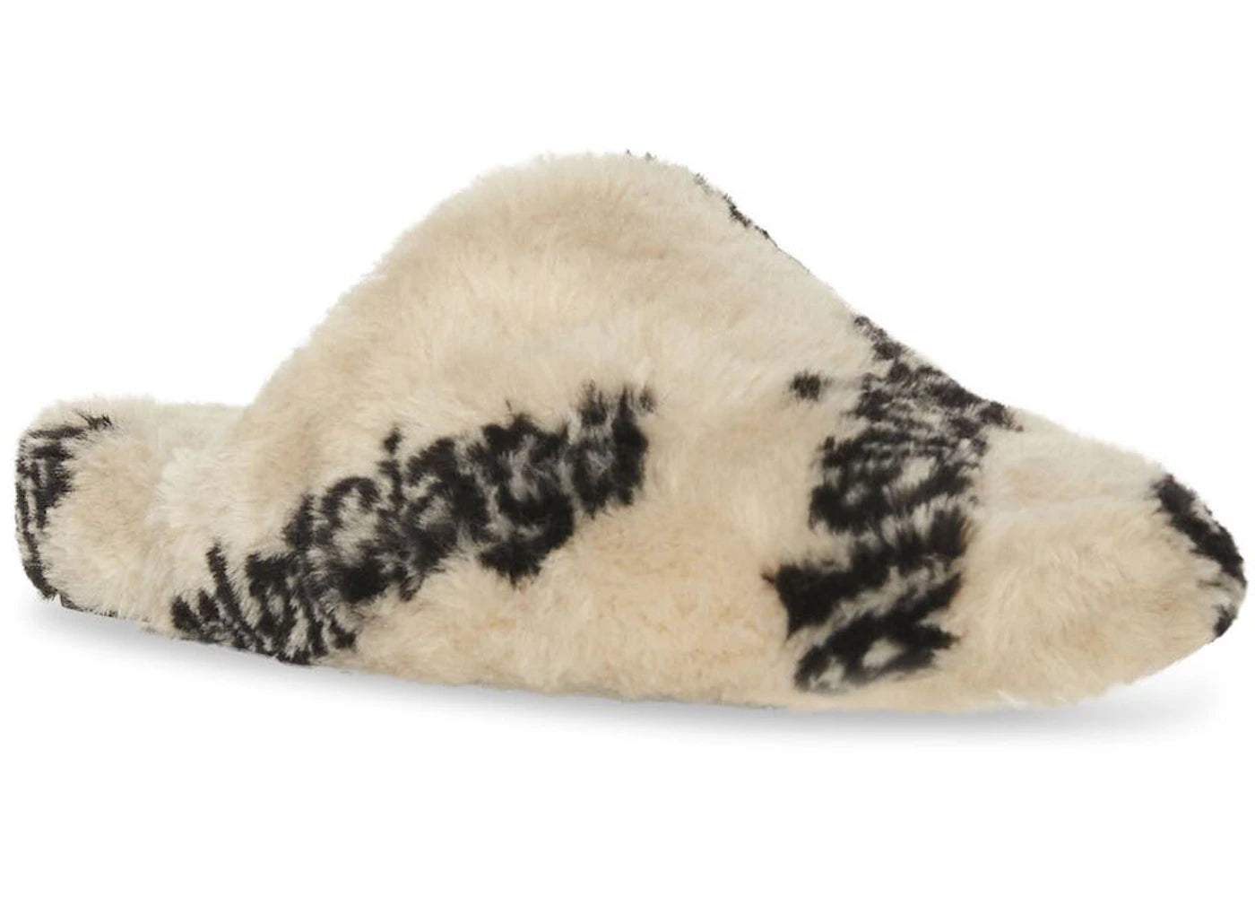 Balenciaga All Over Logo Mule Biege Teddy - vue secondaire B