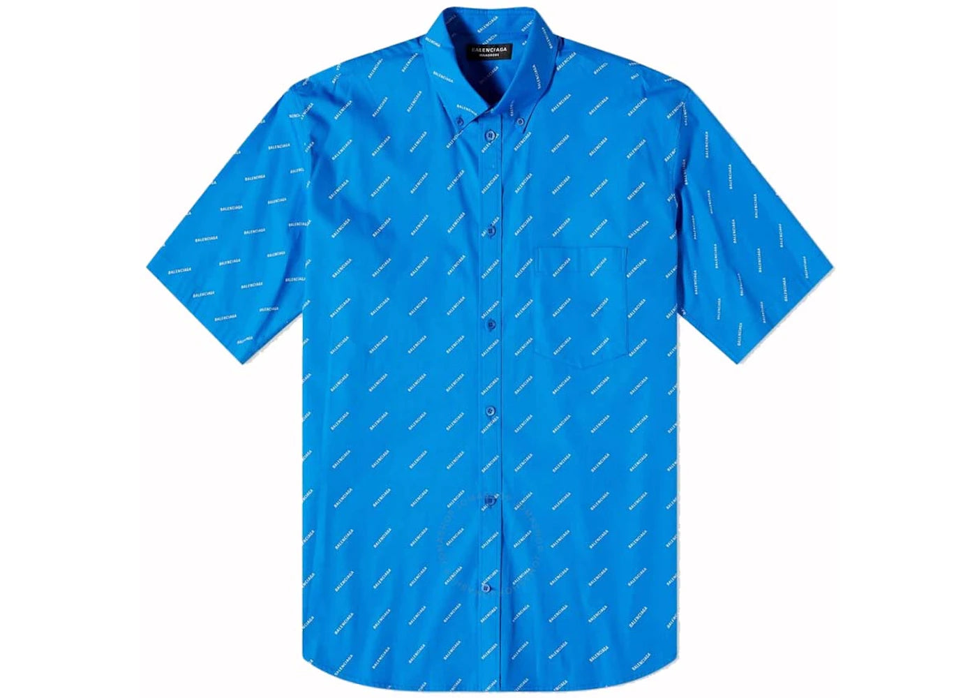 Balenciaga All-Over Logo S/S Shirt Blue - vue secondaire A