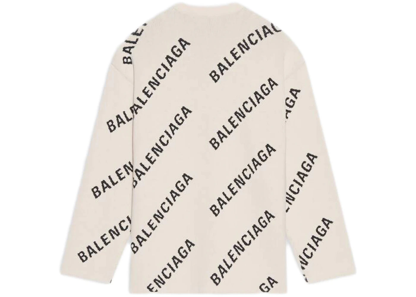 Balenciaga Allover Logo Crewneck White - vue secondaire B