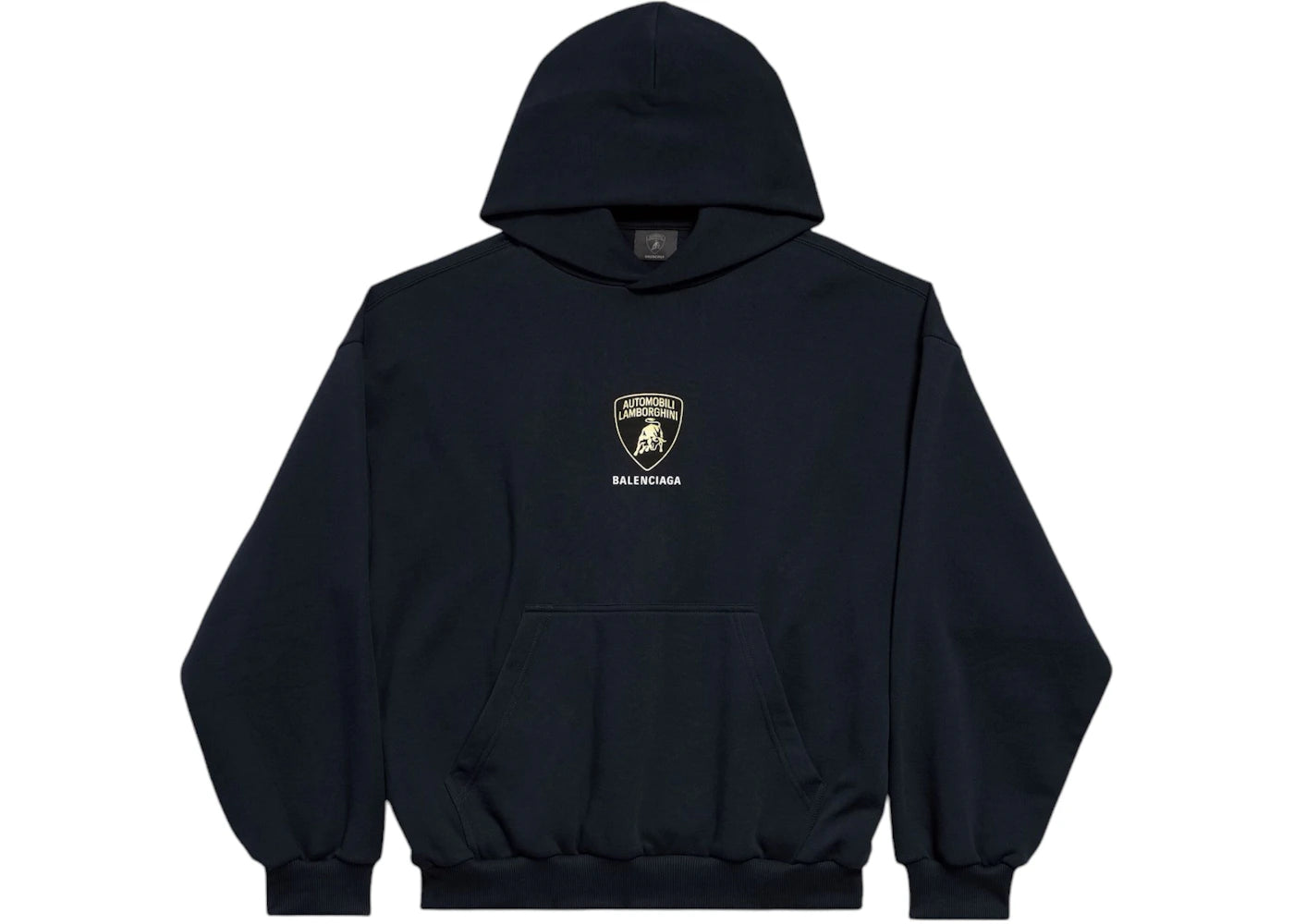 Balenciaga Automobil Lamborghini Medium Fit Hoodie Black Faded - vue 360