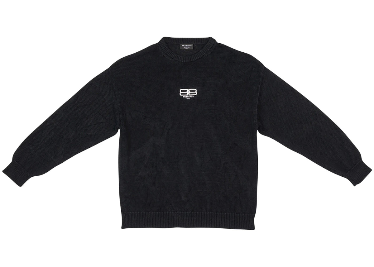 Balenciaga BB Paris Icon Large Fit Sweater Black/White - vue secondaire A