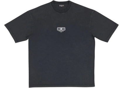 Balenciaga BB Paris Icon Medium Fit T-shirt Black/White Logo - apparel view 2