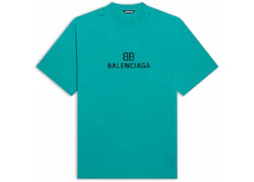 Balenciaga BB Pixel Boxy T-Shirt Blue - vue 360