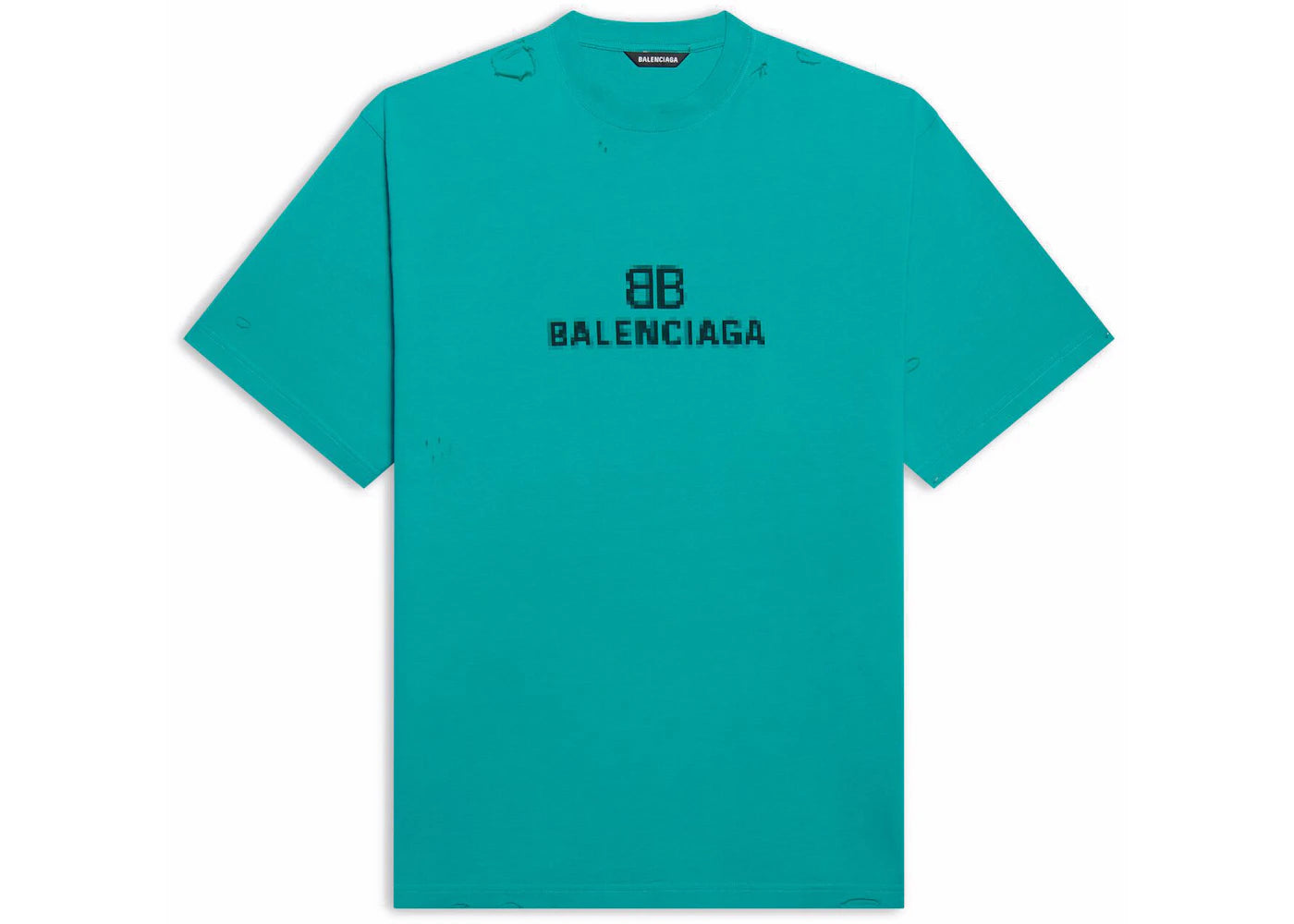 Balenciaga BB Pixel Boxy T-Shirt Blue - vue secondaire A