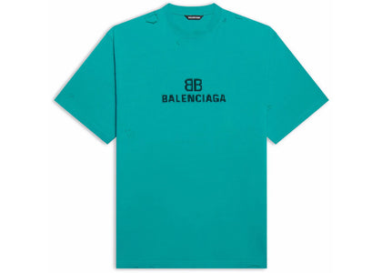 Balenciaga BB Pixel Boxy T-Shirt Blue - apparel view 2