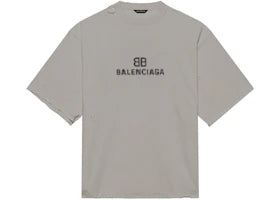 Balenciaga BB Pixel Boxy T-Shirt Grey - vue 360