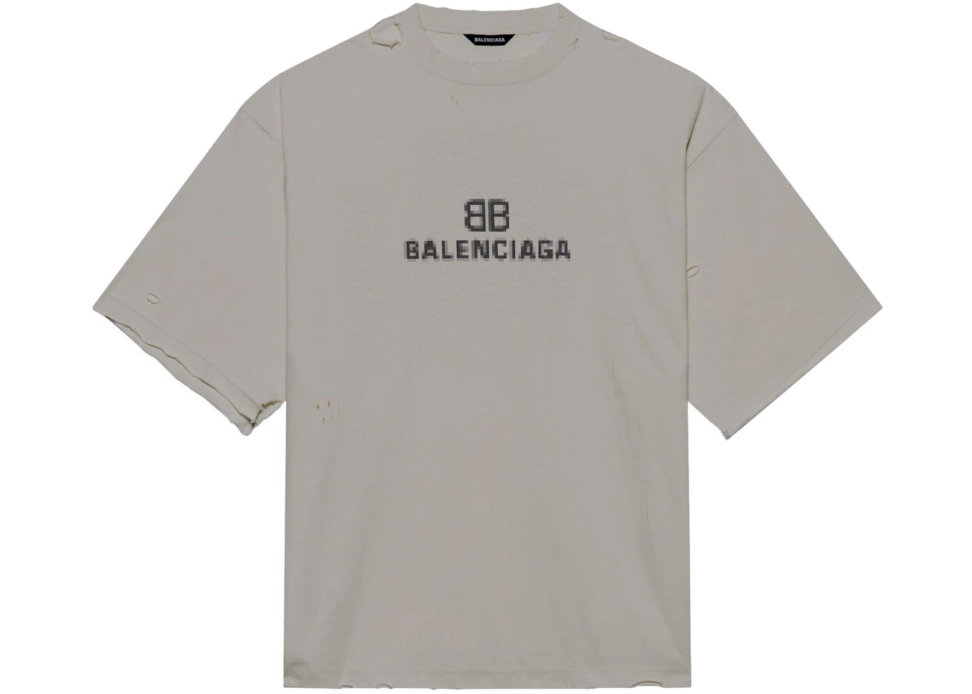 Balenciaga BB Pixel Boxy T-Shirt Grey - vue secondaire A