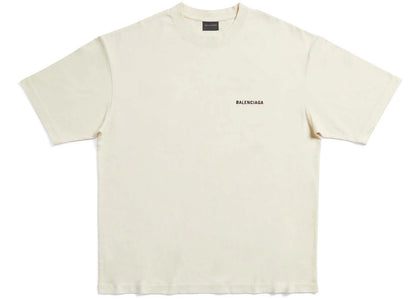 Balenciaga Back Logo Medium Fit T-shirt Cream - apparel view 2