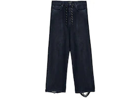 Balenciaga Baggy Drawsting Jeans Blue Denim