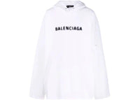 Balenciaga Blurry Logo Print Hoodie White
