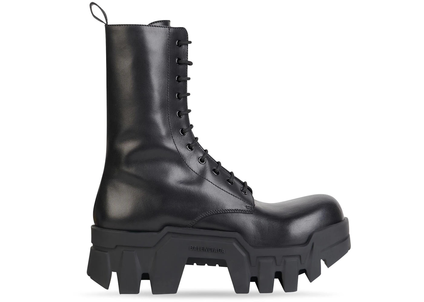 Balenciaga Bulldozer Laceup Boot Black Calfskin - vue secondaire A