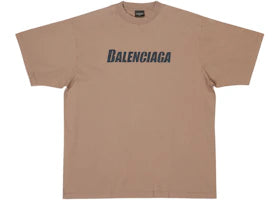 Balenciaga Caps Boxy Fit Vintage Jersey T-shirt Light Brown/Black - vue 360
