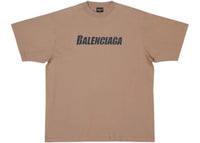 Balenciaga Caps Boxy Fit Vintage Jersey T-shirt Light Brown/Black