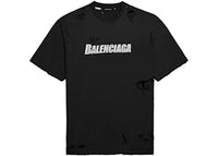 Balenciaga Caps Destroyed Flatground T-shirt Black