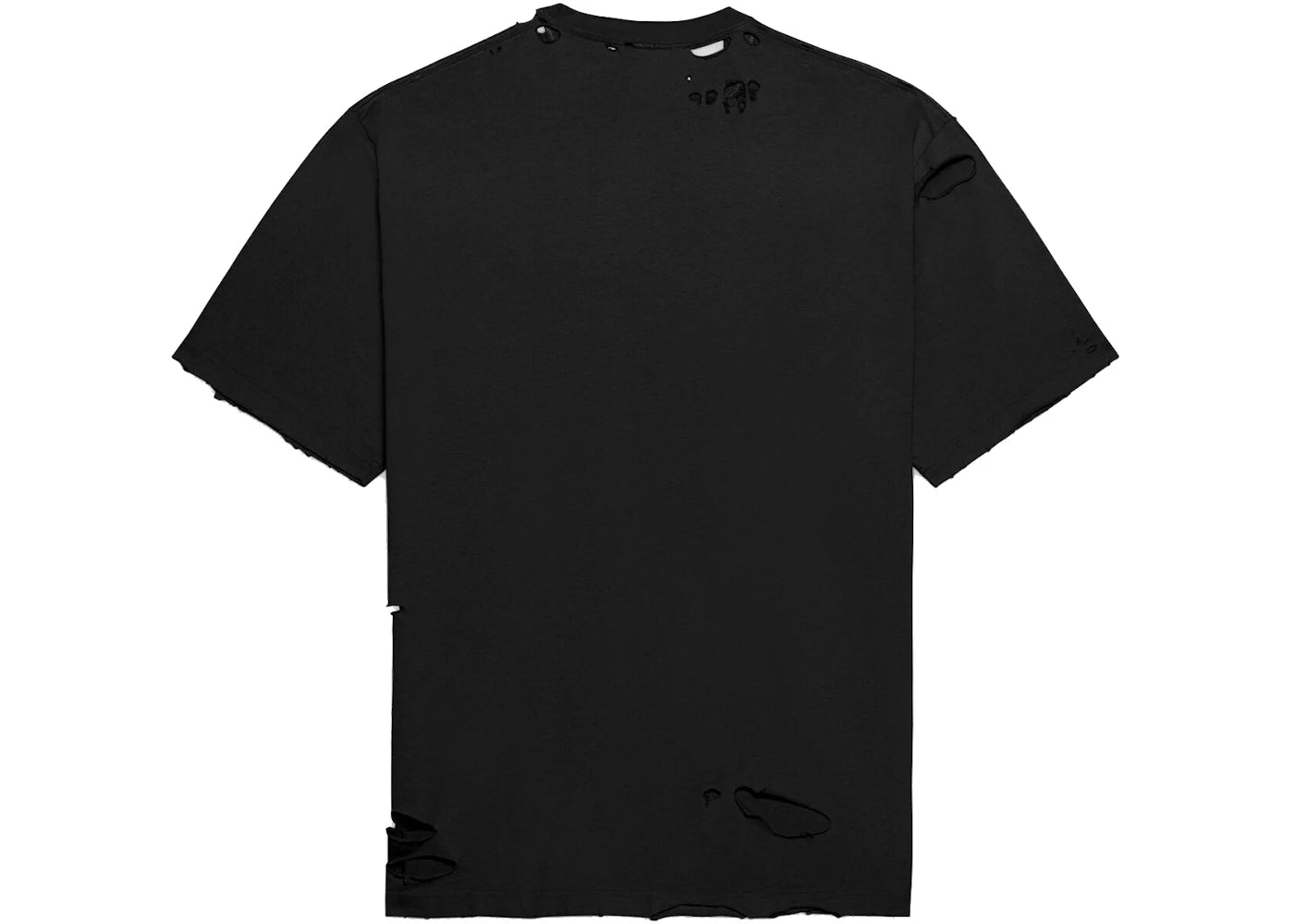 Balenciaga Caps Destroyed Flatground T-shirt Black - vue secondaire B