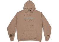 Balenciaga Caps Destroyed Oversize Fit Hoodie Dark Beige/Khaki