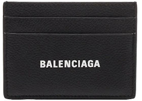 Balenciaga Logo Print (4 Card Slot) Card Holder Black/White - vue 360