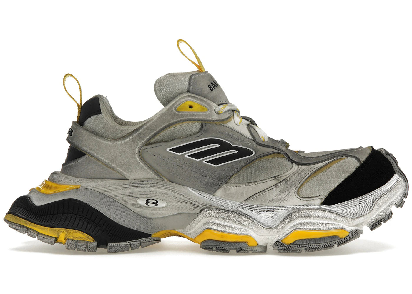 Balenciaga Cargo Sneaker Grey Black Yellow - vue 360