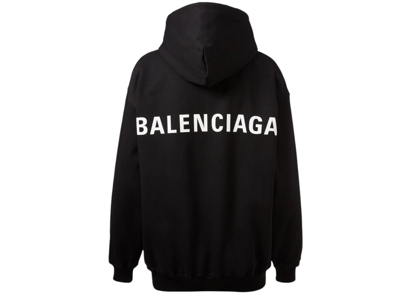 Balenciaga Classic Middle Back Logo Hoodie Black - vue secondaire A