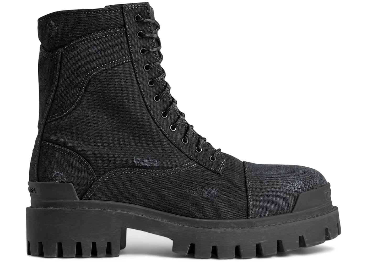 Balenciaga Combat Strike Boot Black Cotton Canvas - vue 360