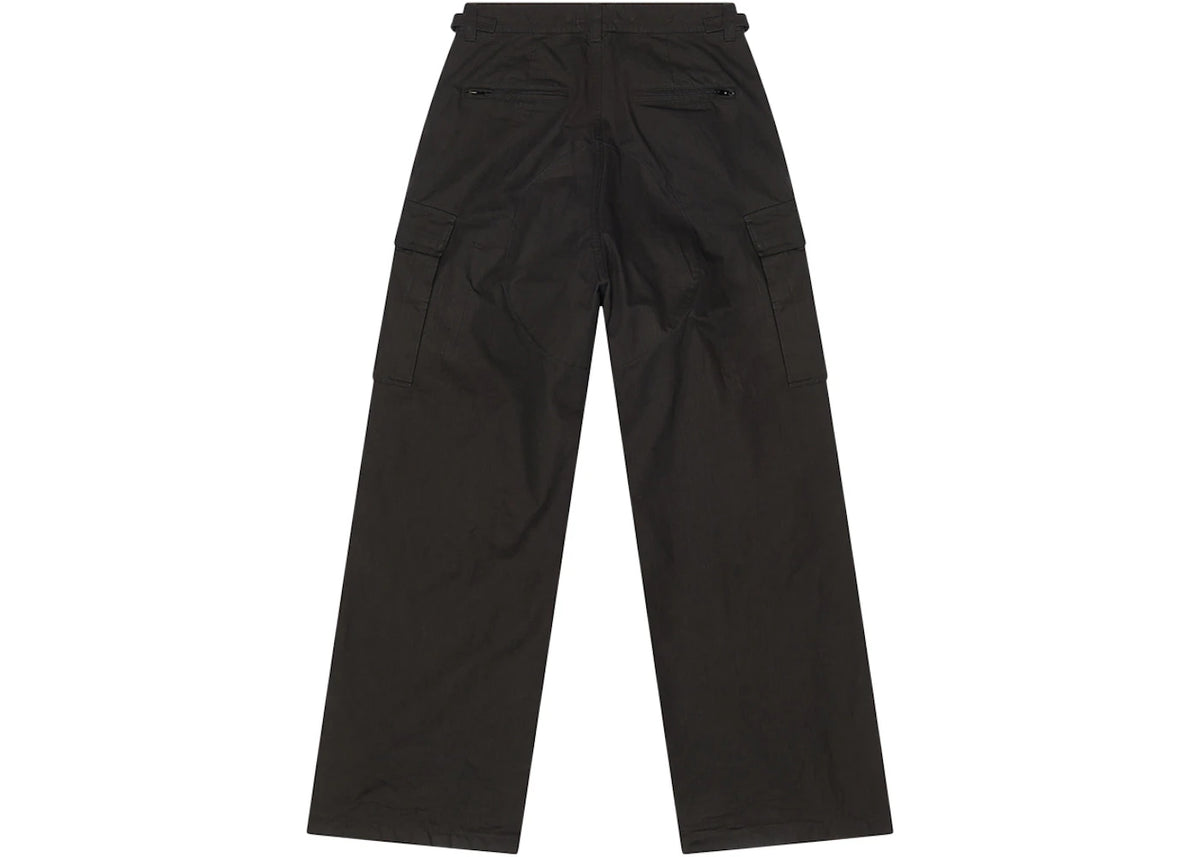 Balenciaga Cotton Ripstop Pulled Cargo Large Fit Pants Black - vue secondaire B