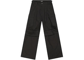 Balenciaga Cotton Ripstop Pulled Cargo Large Fit Pants Black