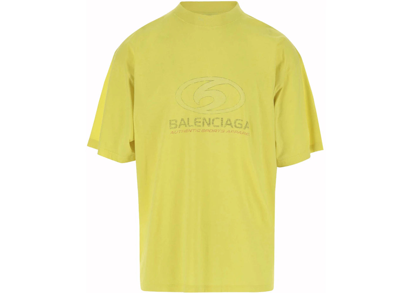 Balenciaga Cotton Surfer Logo T-Shirt Yellow - vue 360