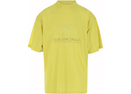 Balenciaga Cotton Surfer Logo T-Shirt Yellow - authentic Balenciaga apparel
